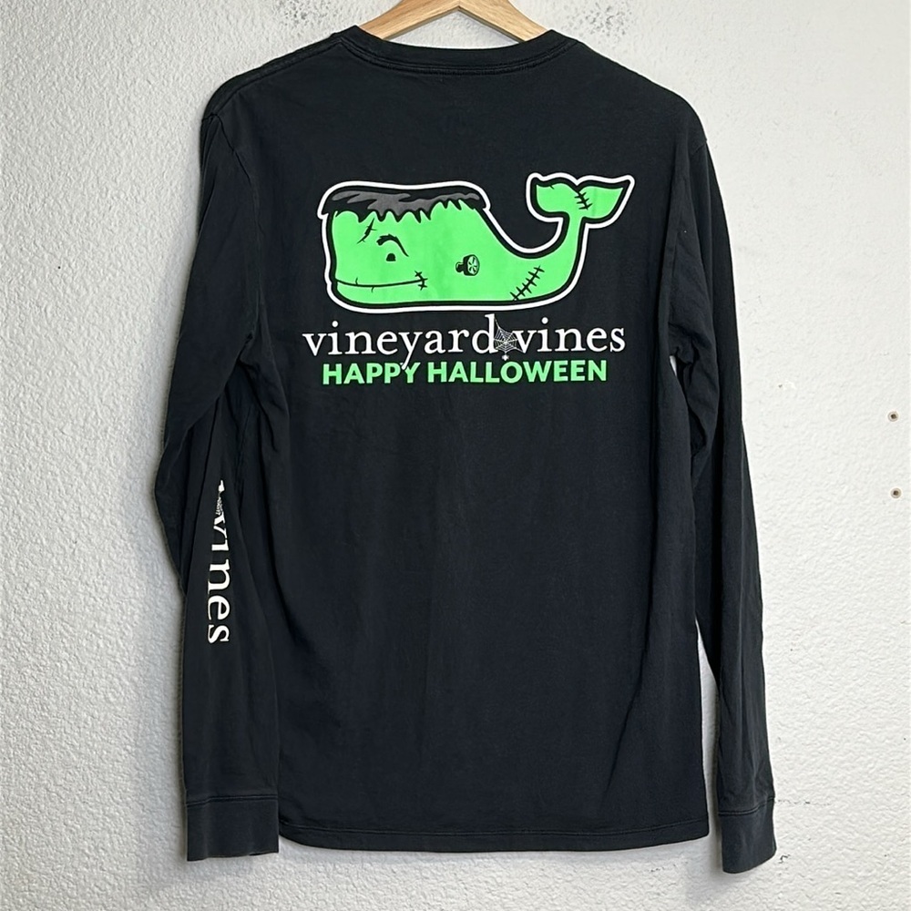 Vineyard Vines Happy Halloween Black Long Sleeve Tee Size‎ Small Flawed